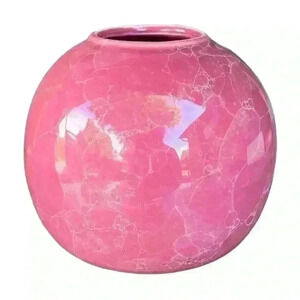 Pink mauve 80s vintage round vase